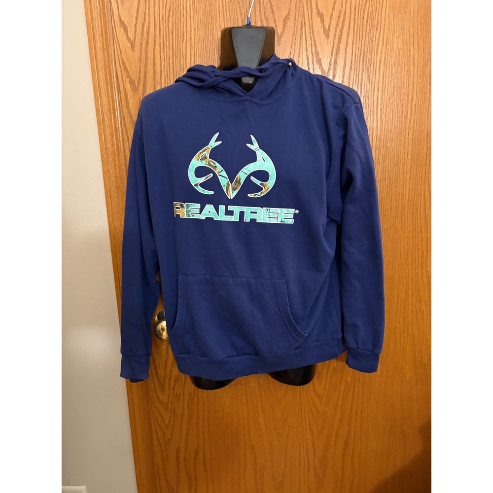 Hoodie by Realtree, sweatshirt, camo deer logo, outdoorsman vibe